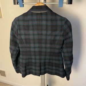Talbots Women’s Black Watch Plaid Blazer Jacket Size 2P Like New Condition